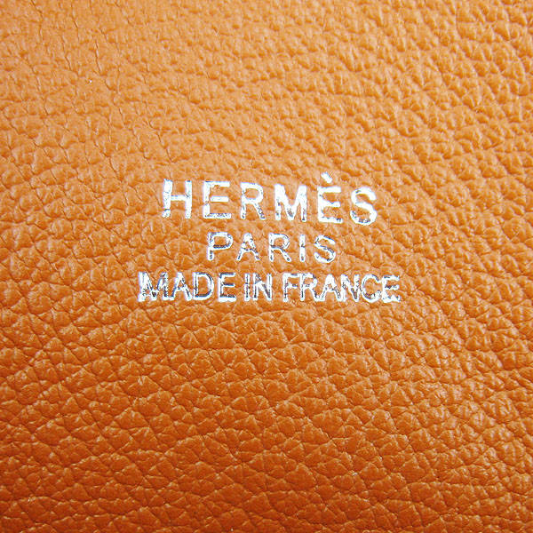 Best Hermes Togo Leather Handbag Orange 8076 - Click Image to Close